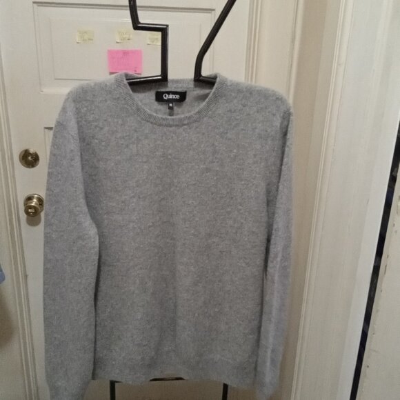 Quince Gray Mongolian Cashmere Knit Sweater Long Sleeve Soft Size XL - Picture 5 of 5